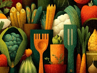 彩り野菜の列/Rows of Colorful Vege