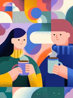 冬のカフェタイム/Winter Coffee Time