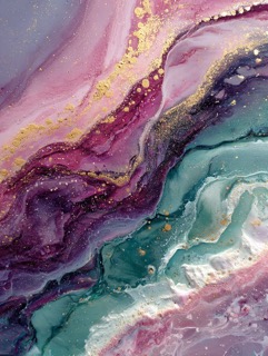 紫と碧の輝き/Purple and Teal Sparkle